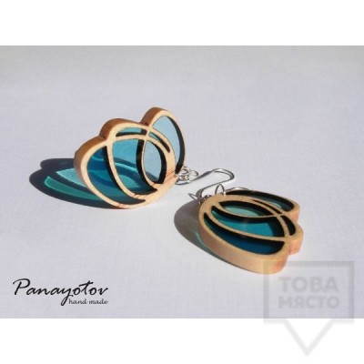 Дизайнерски обеци Panayotov Handmade - blue butterfly